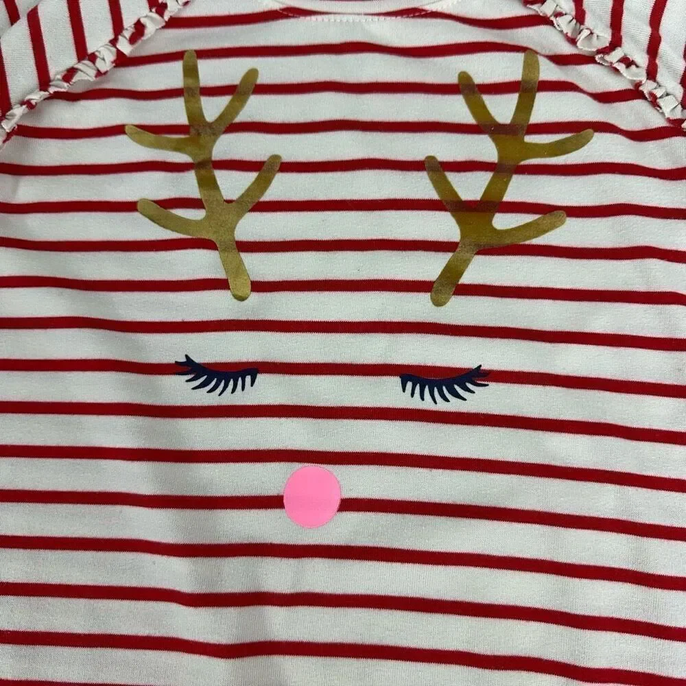 Baby Gap Reindeer Striped Nightgown size 5